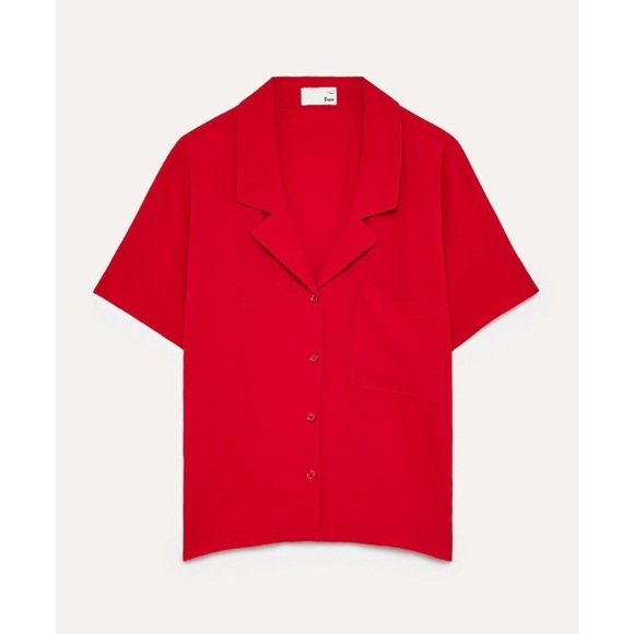 Aritzia Tops - Wilfred Free Shawna Blouse Red Cropped Buttondown